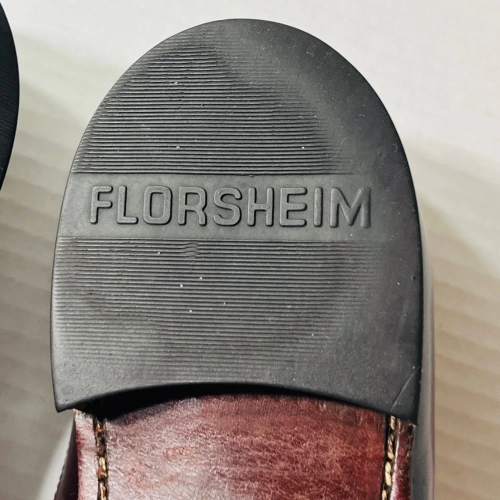 Florsheim Wingtip Tassel Loafers Men’s 10 Brown Burgundy‎ Dress Shoes Office